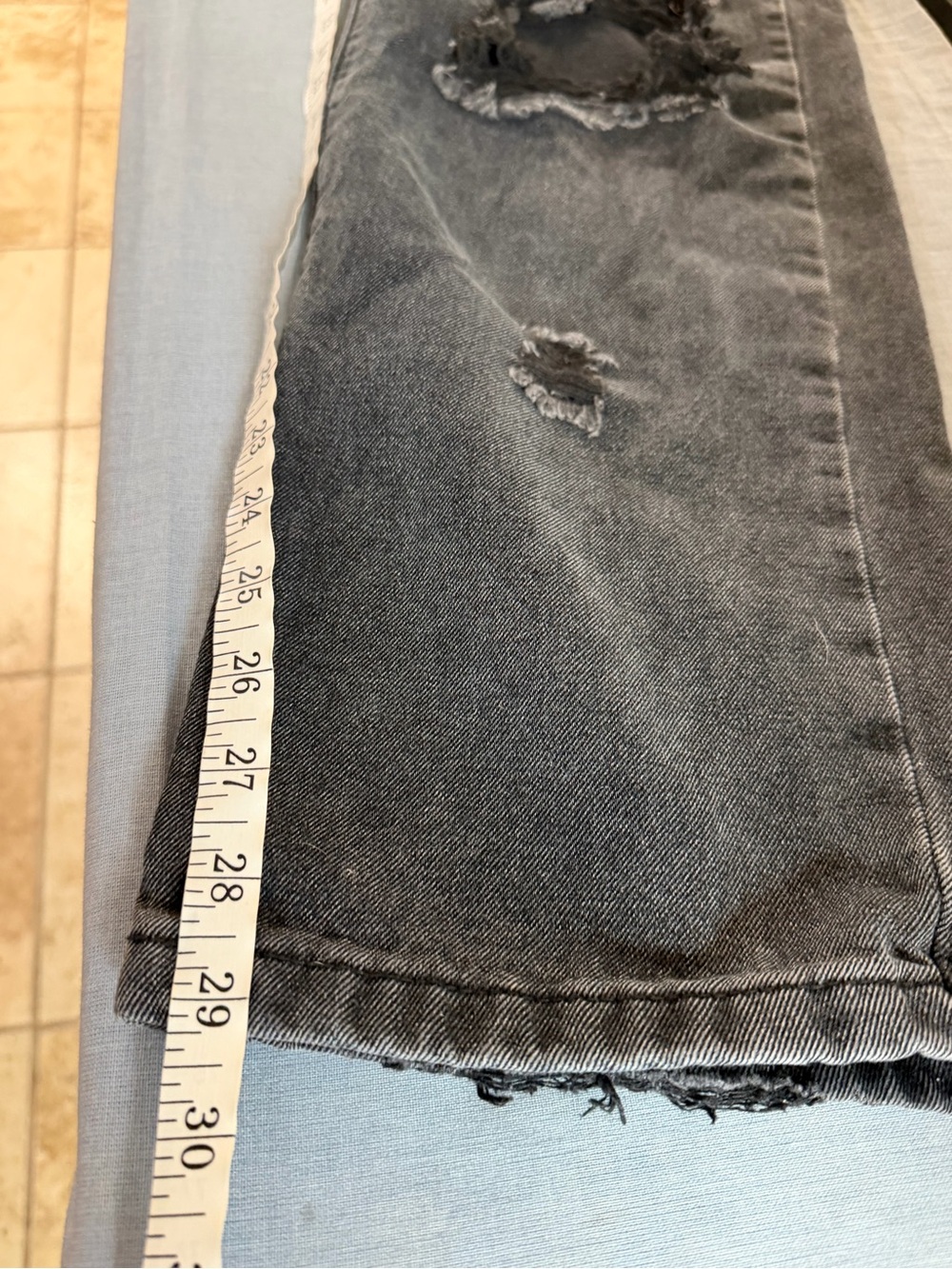 Distressed Black High Rise Jeans - Ripped Straight Leg - Picture 9 of 9